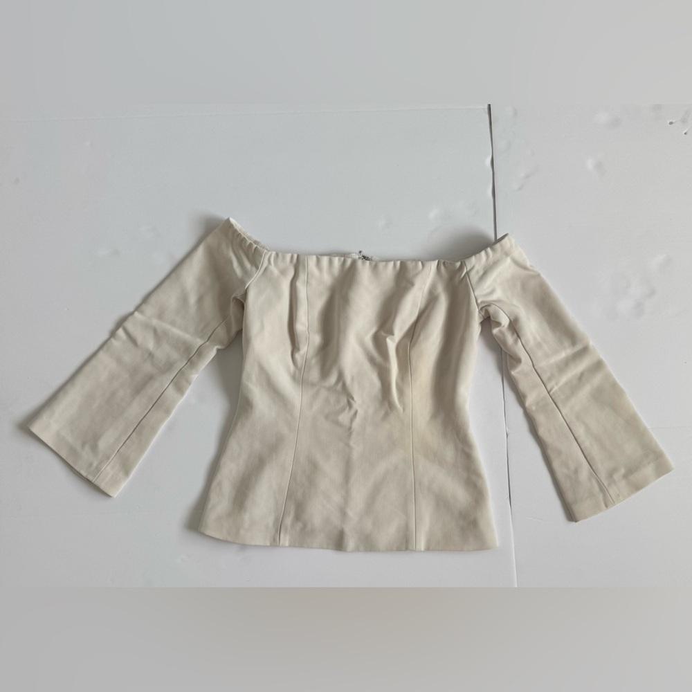 Trina Turk Off-Shoulder Cream Top